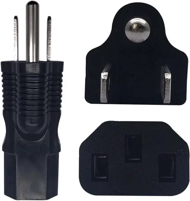 Alt view image 5 of 7 - (2pack NEMA 5-15P to IEC320 C13 AC Power Converter Computer Power Extension Adapter L-Shaped US 3 Prong Male Plug to C13 Female Socket Power Adapter Plug 10A/125V