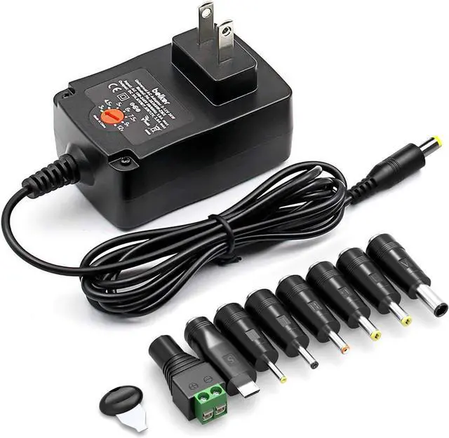 Alt view image 7 of 7 - 36W Universal 3V 4.5V 5V 6V 7.5V 9V 12V AC DC Adapter Power Supply for LCD LED Light Strip Router HUB Speaker Smart Phone TV Box 1A 1.5A 2A 2.5A 3A 3000mA Amp Max.