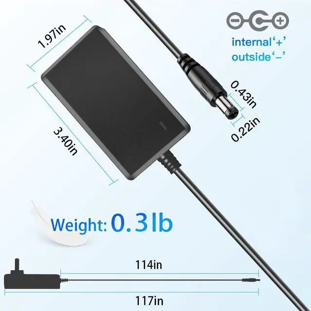 Alt view image 2 of 7 - DC 12V 2A Power Supply [2Amp 2000mA] 24W AC Adapter 10ft DC in 12V Power Cord for LED Strip Lights Speaker CCTV Camera Router 5.5x2.5mm/2.1mm Plug Low Voltage Transformer Cable [10ft]