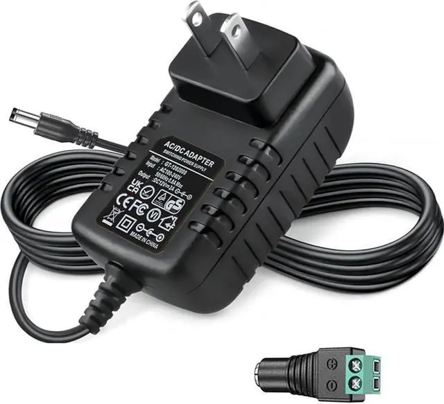 Main image of 12V 3A AC Adapter Power Supply DC12V 1A 2A Compatible DC12Volts 3Amps Power Adapter Charger Replacement 5.5mmx2.5mm/2.1mm Plug DC12V Power Cord