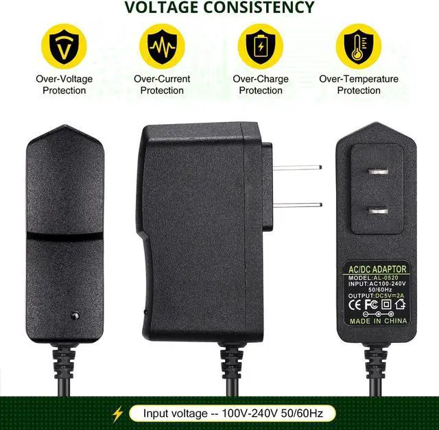 Alt view image 2 of 7 - 2PCS DC 5V 2A 10W Power Adapter AC 100-240V to DC 5V 2A AC Wall Power Adapte 5.5 x 2.5mm DC Jack Also Compatible with 5.5x2.1mm Socket Power Supply Wall Charger for CCTV Cameras & LED Lights