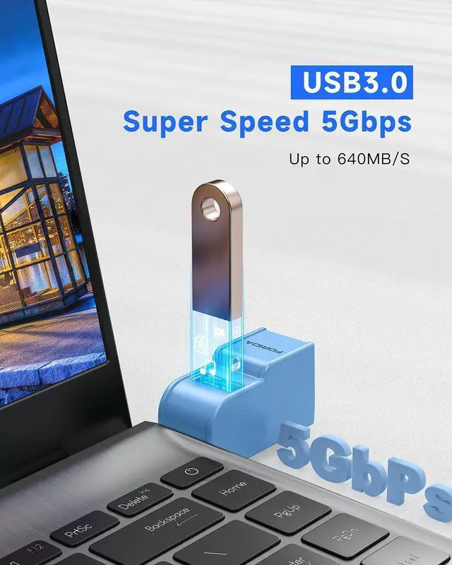 Alt view image 3 of 7 - 3 Ports USB 3.0 Adapter USB Hub with 1 USB 3.0 and 2 USB 2.0 Port Portable USB Port Splitter for Keyborad Mobile Hard Disk U Disk Camera Mouse etc (Blue)