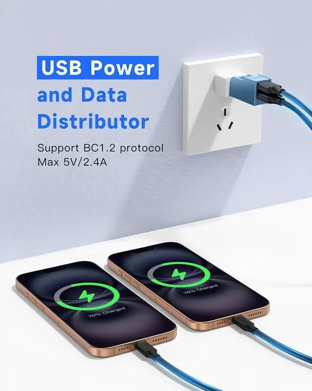 Alt view image 6 of 7 - 3 Ports USB 3.0 Adapter USB Hub with 1 USB 3.0 and 2 USB 2.0 Port Portable USB Port Splitter for Keyborad Mobile Hard Disk U Disk Camera Mouse etc (Blue)