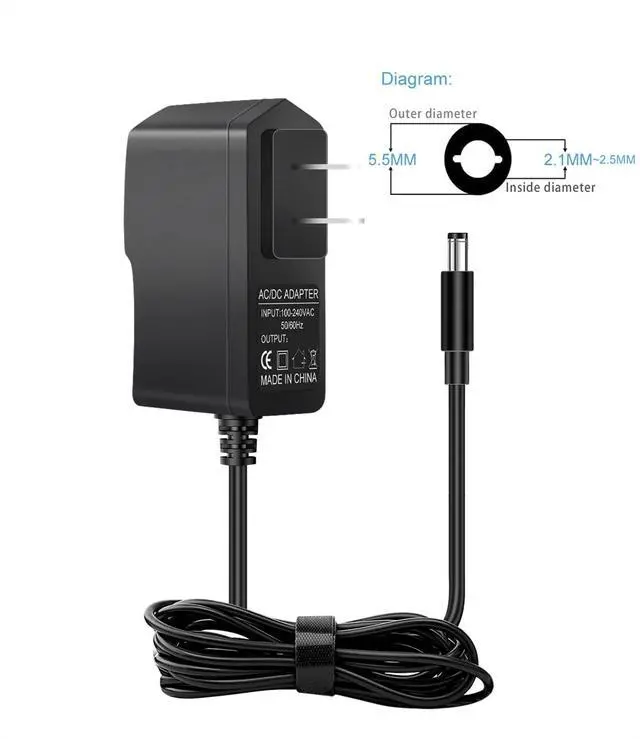 Alt view image 6 of 6 - 12V 2A Power Supply Adapter AC 100-240V to DC 12 Volt 2 Amps 5.5mm x 2.1mm & 2.5mm Plug