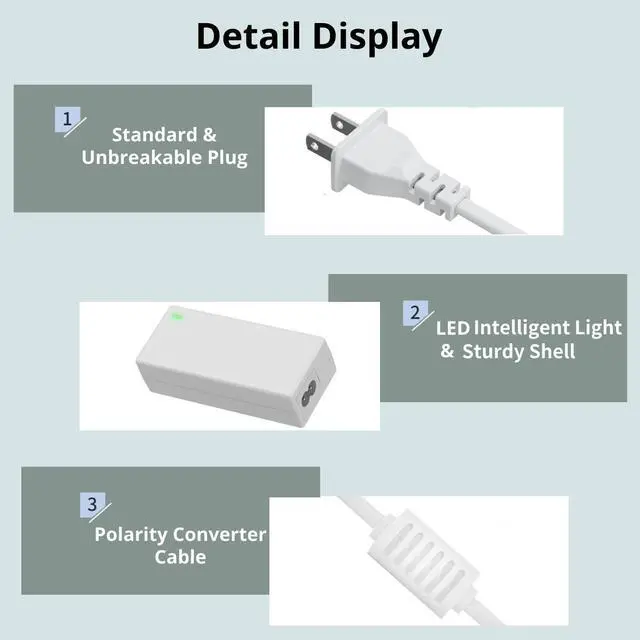 Alt view image 3 of 6 - Replacement for Cricut Explore Air 2 Power Cord 18V White AC DC Power Adapter Compatible with Cricut Explore Air 2/Maker/Expression 2/Explore/Explore Air/Explore One