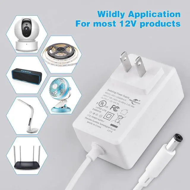 Alt view image 4 of 7 - 3A 12V Power Adapter Supply AC 100-240V to DC Transformer for LED Light Strip LCD Monitor Router Car Devices 5.5mm X 2.1mm US Plug UL Listed