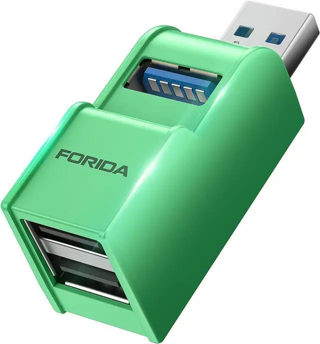 Main image of 3 Ports USB 3.0 Adapter USB Hub with 1 USB 3.0 and 2 USB 2.0 Port Portable USB Port Splitter for Keyborad Mobile Hard Disk U Disk Camera Mouse etc (Green)