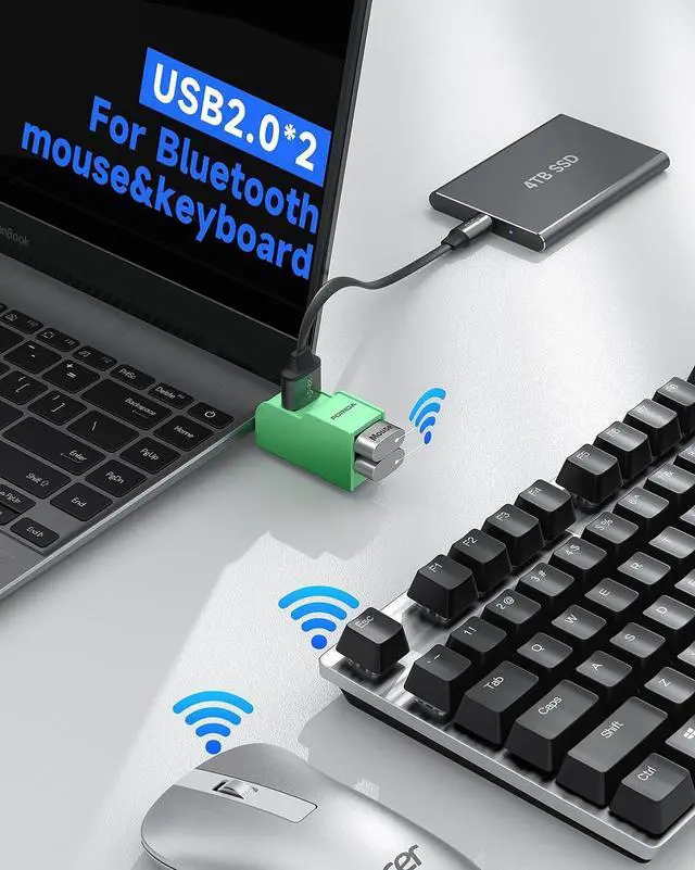 Alt view image 4 of 7 - 3 Ports USB 3.0 Adapter USB Hub with 1 USB 3.0 and 2 USB 2.0 Port Portable USB Port Splitter for Keyborad Mobile Hard Disk U Disk Camera Mouse etc (Green)