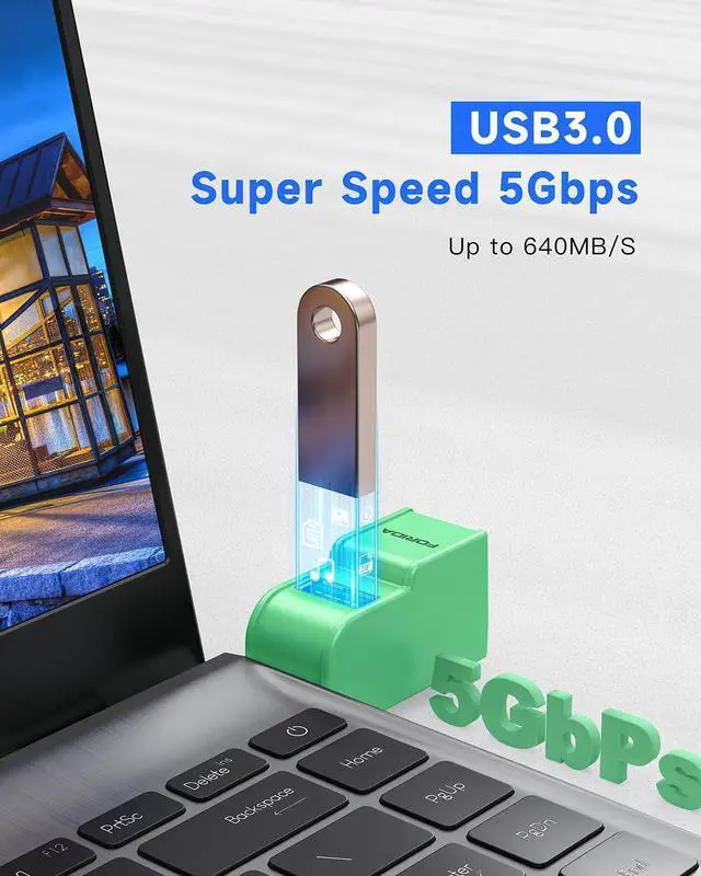 Alt view image 3 of 7 - 3 Ports USB 3.0 Adapter USB Hub with 1 USB 3.0 and 2 USB 2.0 Port Portable USB Port Splitter for Keyborad Mobile Hard Disk U Disk Camera Mouse etc (Green)