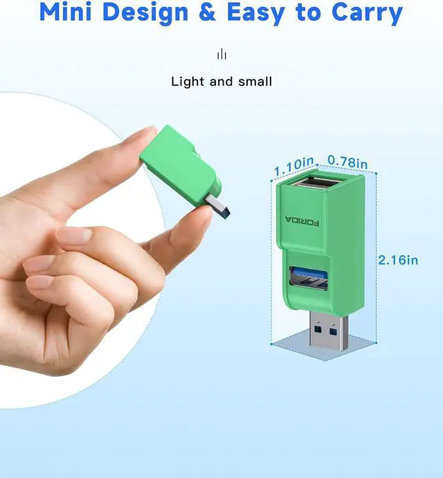 Alt view image 5 of 7 - 3 Ports USB 3.0 Adapter USB Hub with 1 USB 3.0 and 2 USB 2.0 Port Portable USB Port Splitter for Keyborad Mobile Hard Disk U Disk Camera Mouse etc (Green)