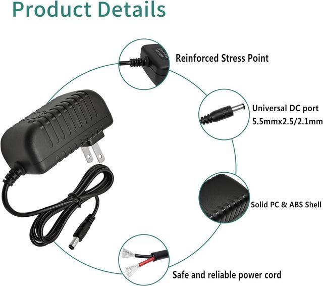 Alt view image 5 of 7 - 12V 1.5A AC Adapter Power Supply 100-240V 50-60Hz AC to DC 12 Volt 1.5A Switching Power Supply AC/DC Converter Transformer 12V 1.5 Amp Power Adapter with 5.5 x 2.1mm / 2.5mm Plug