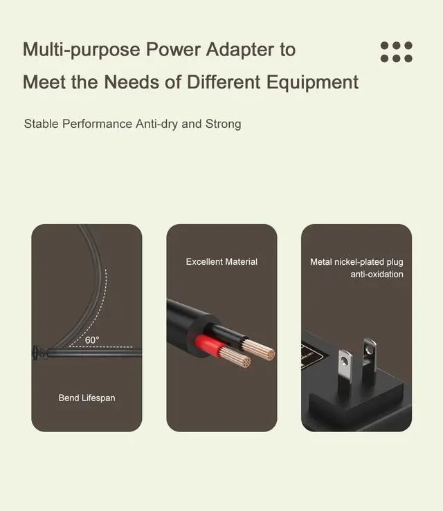 Alt view image 4 of 7 - 12V AC DC Adapter Charger Compatible with Sunpin Sylvania  Craig Cooau DBPower YOTON ieGeek Synagy Wonnie Ematic Portable DVD Players.