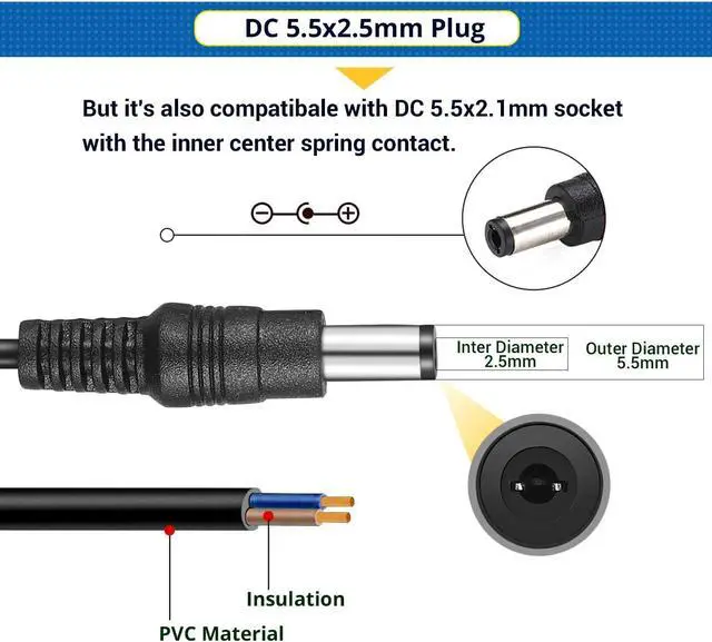Alt view image 4 of 7 - 60W Power Supply Adjustable DC 3V ~ 12V 5A Variable Universal Switching AC/DC Adapter with LED Display 100V-240V AC to DC Converter with 5.5x2.1mm & 5.5x2.5mm Variable Adapter for LED Strip Light