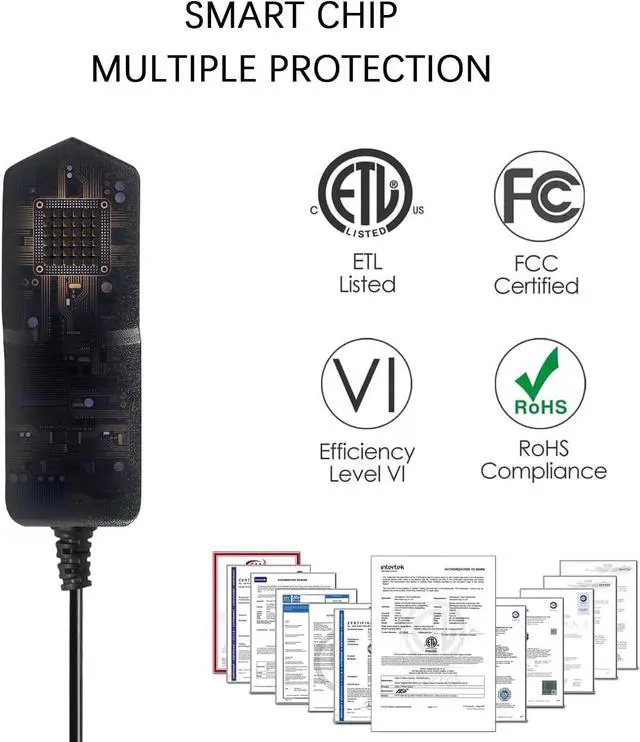 Alt view image 4 of 5 - 6V 2A AC/DC Adapter Wall Charger DC Power Supply for 6 Volt 2A 1500mA 1000mA 800mA 700mA 600mA 500mA 300mA 100mA~2000mA Equipment with 2 Interchangeable DC Plug
