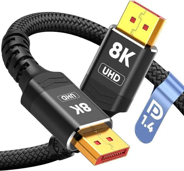 Main image of 8K 4K DisplayPort Cable 1.4 10FT DP Cord ( Certified 8K@60Hz 4K@144Hz 2K@240Hz/165Hz) 32.4Gbps High Speed Display Port Cable for Gaming Monitor HDR/FreeSync/G-Sync Braided Black