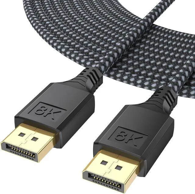 Main image of DisplayPort Cable 1.4 15FT DP Display Port Cord (8K@60Hz 4K@144Hz 2K@240Hz 32.4Gbps) Braided Male to Male Compatible for Computer Monitor PC Gaming Laptop TV