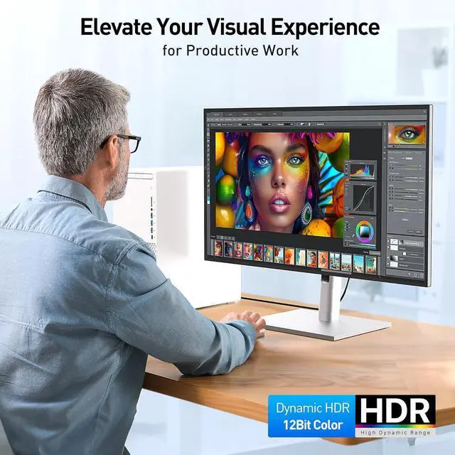 Alt view image 5 of 7 - 8K DisplayPort 1.4 to HDMI 2.1 Cable - 6ft / 1.8m with 4K 240Hz / 8K 60Hz Unidirectional Display Port to HDMI 2.1 Cable Supports RTX4080 RX7900 Not Work with PS5 Black