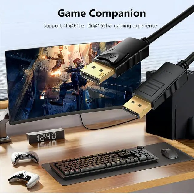 Alt view image 5 of 7 - DisplayPort Cable 10-Pack 6ft DP Cord [4K@60Hz 2K@165Hz 2K@144Hz] High Speed Display Port Cable 120Hz 144Hz 165Hz for Gaming Monitor Graphics Card TV PC Laptop Computer