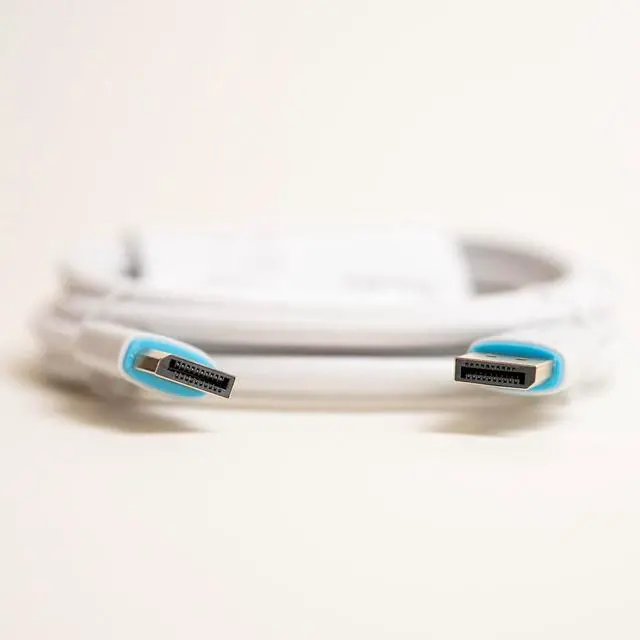 Alt view image 6 of 7 - DisplayPort 1.4 Cable 8K 60Hz 4K 120Hz HDR Cotton Braided - 10ft DisplayPort to DisplayPort White | Ideal for Laptop PC Gaming Monitor Projector TV