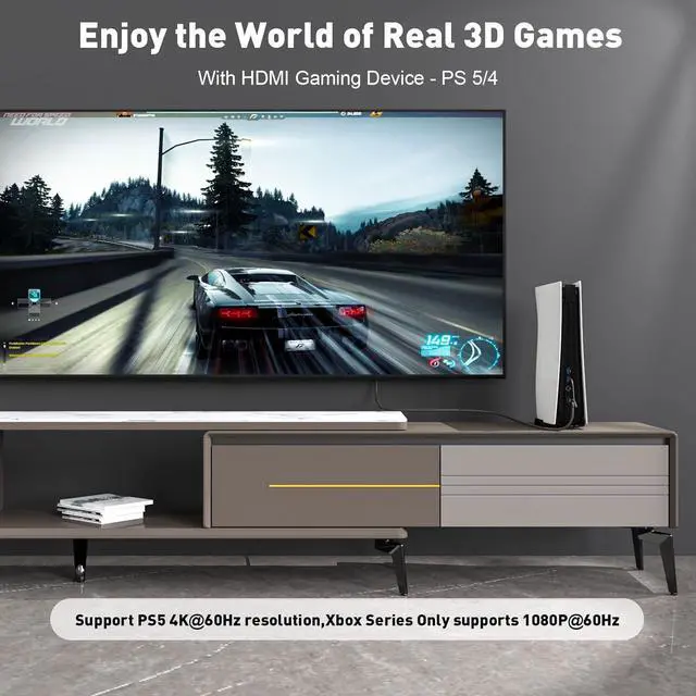 Alt view image 5 of 7 - Active HDMI to DisplayPort Cable (4K 60Hz 1080p@120Hz) 6FT Uni-Directional HDMI Source to DP Monitor Adapter Display Port Cord Compatible with PC Laptop AMD NVIDIA PS5 Xbox