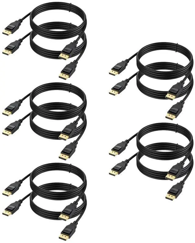 Main image of 8K DisplayPort Cable 1.4 10-Pack 6 Feet 1.4 Display Port DP to DP Cable (8K@60Hz 4K@120Hz 2K@144Hz 1080P@240Hz) Ultra High Speed for Laptop PC TV Gaming Monitor