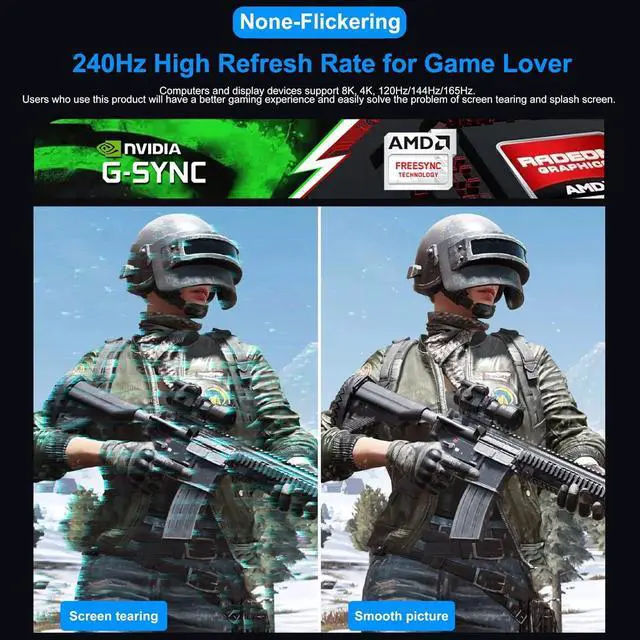 Alt view image 2 of 7 - 8K DisplayPort Cable 1.4 10-Pack 6 Feet 1.4 Display Port DP to DP Cable (8K@60Hz 4K@120Hz 2K@144Hz 1080P@240Hz) Ultra High Speed for Laptop PC TV Gaming Monitor