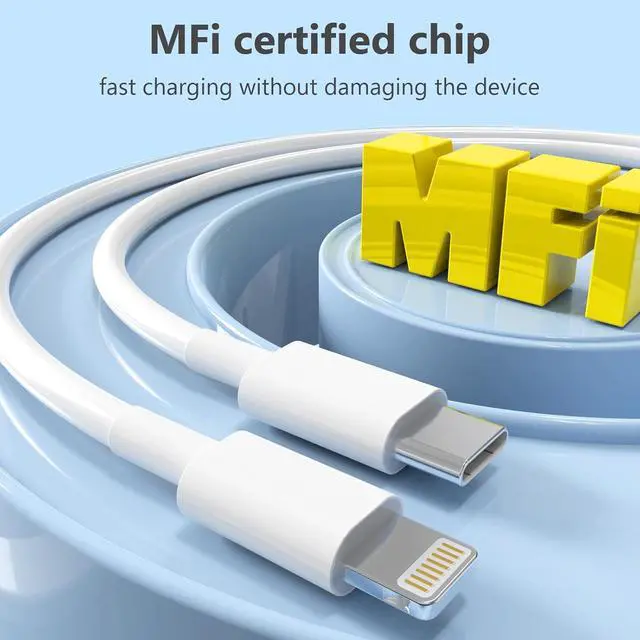 Alt view image 3 of 7 - USB C to Lightning Cable [ MFi Certified] 5 Pack 6/6/6/6/6 FT iPhone Charger Type C to Lightning Cable Power Delivery Fast Charging Cord Compatible with iPhone 14/13/12/11/XS/XR/X/8