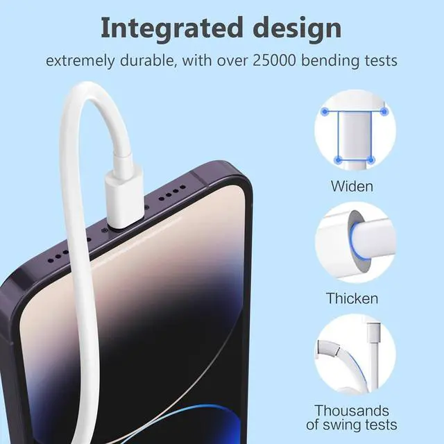 Alt view image 5 of 7 - USB C to Lightning Cable [ MFi Certified] 5 Pack 6/6/6/6/6 FT iPhone Charger Type C to Lightning Cable Power Delivery Fast Charging Cord Compatible with iPhone 14/13/12/11/XS/XR/X/8