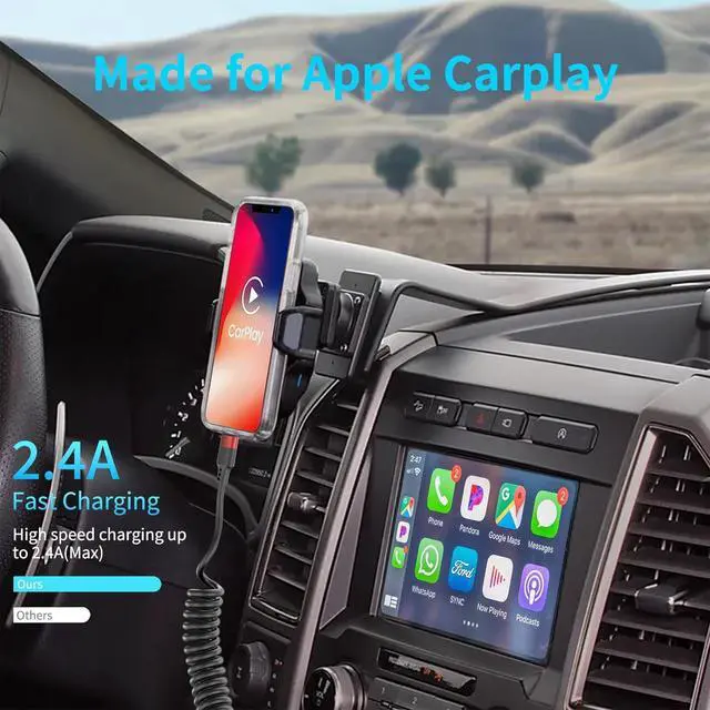 Alt view image 2 of 7 - Coiled Lightning Cable for Car 2 Pack iPhone CarPlay Cable Fast Charging Coiled USB to Lightning Cord Compatible with iPhone 14 13 12 11 Pro Max Mini XR XS 8 7 Plus SE iPad iPod
