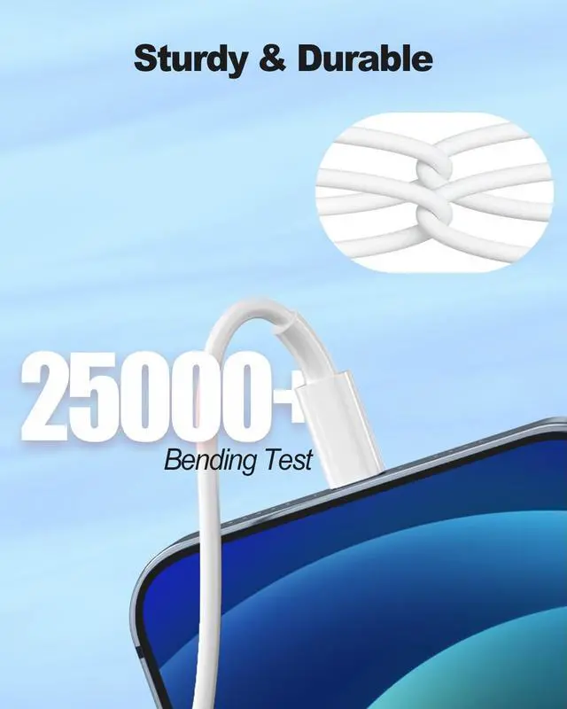 Alt view image 7 of 7 - Car Carplay Cable 3.3FT Car Charger Cord USB A to Lightning Cable Compatible for iPhone 14 13 12 11 Pro Max XR XS X8 7 6 Plus SE iPad One Pack White
