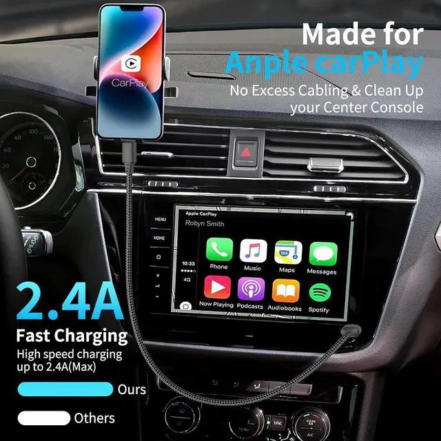 Alt view image 3 of 7 - 1.5 Foot Lightning Cable [MFi Certified] 3Pack 1.5ft iPhone Charging Cable for Car Braided Fast Charging Short USB to Lightning Cable for iPhone 14 13 12 11 Pro/Max/Mini Xs SE2/iPad