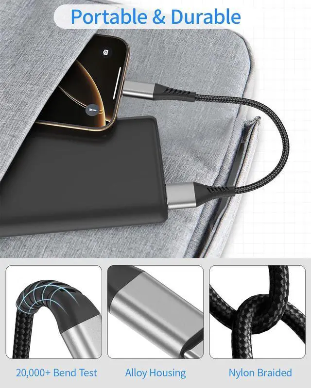 Alt view image 3 of 7 - 6 inch Short iPhone Charger Cord 2 Pack 0.5ft USB A to Lightning Cable iPhone Charger Fast Charging for Charging Stations iPhone 14 13 12 11 Pro Max