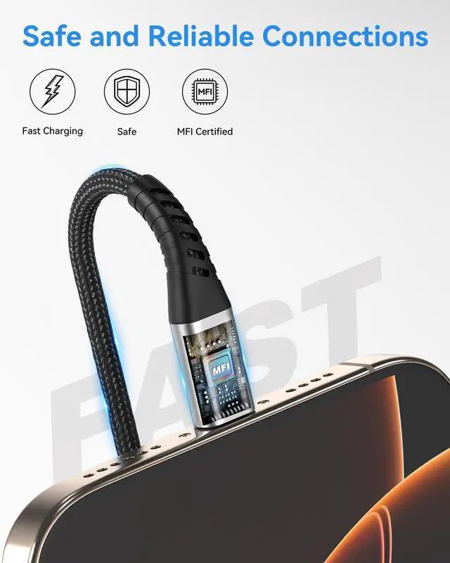 Alt view image 4 of 7 - 6 inch Short iPhone Charger Cord 2 Pack 0.5ft USB A to Lightning Cable iPhone Charger Fast Charging for Charging Stations iPhone 14 13 12 11 Pro Max