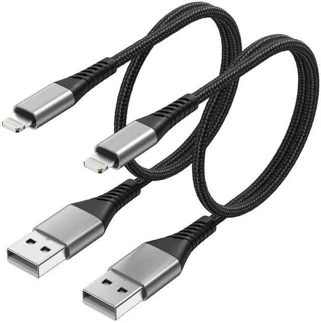 Main image of 2 FT iPhone Charger Cord 2 Pack USB A to Lightning Cable 2FT iPhone Charger Fast Charging Cord for Car iPhone 14 13 12 11 Pro Max