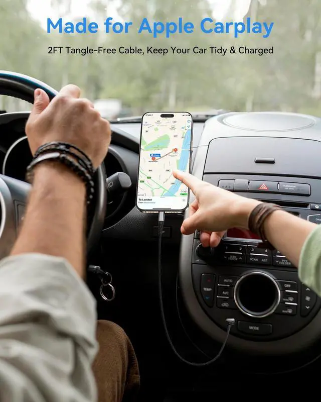 Alt view image 2 of 7 - 2 FT iPhone Charger Cord 2 Pack USB A to Lightning Cable 2FT iPhone Charger Fast Charging Cord for Car iPhone 14 13 12 11 Pro Max