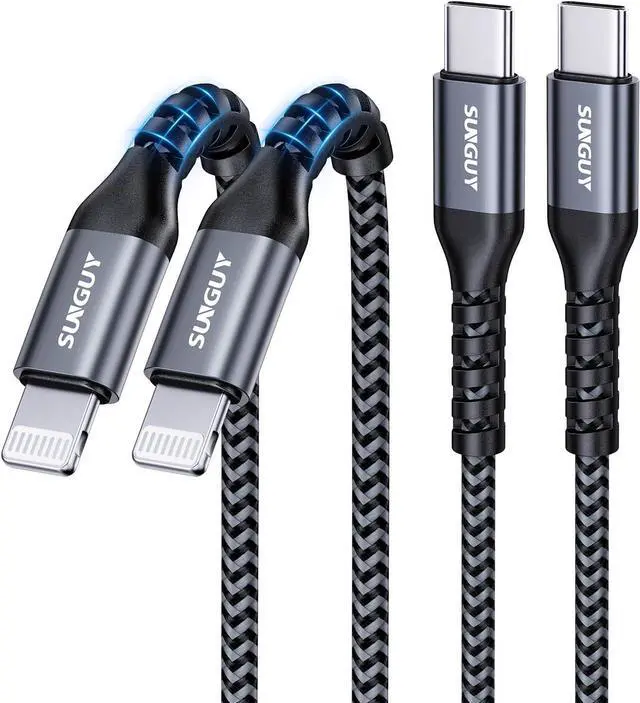 Main image of USB-C to Lightning Cable 2FT 2-Pack [MFi Certified] iPhone Fast Charging Cable USBC iPhone Charger Cord Compatible with iPhone 14 13 12 11 Pro Max Mini X XS XR 8 Plus 10 SE iPad 8th