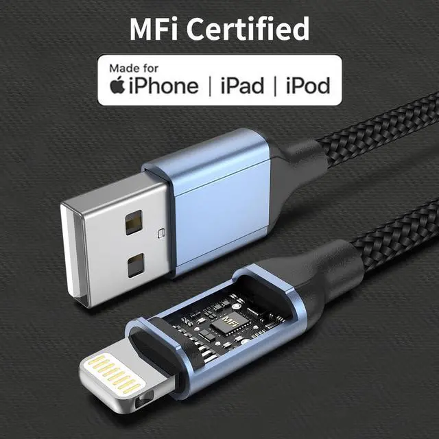 Alt view image 4 of 7 - 1.5 ft Lightning Cable 2 Pack [MFi Certified] 1.5 Foot iPhone Charging Cable for Car Braided Fast Charging Short Charger Cord for iPhone 14/13/12/11Pro/X/XR/8/7/6s/Plus/SE/iPad