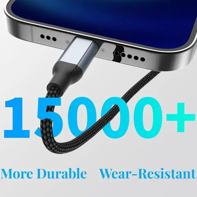Alt view image 6 of 7 - 1.5 ft Lightning Cable 2 Pack [MFi Certified] 1.5 Foot iPhone Charging Cable for Car Braided Fast Charging Short Charger Cord for iPhone 14/13/12/11Pro/X/XR/8/7/6s/Plus/SE/iPad