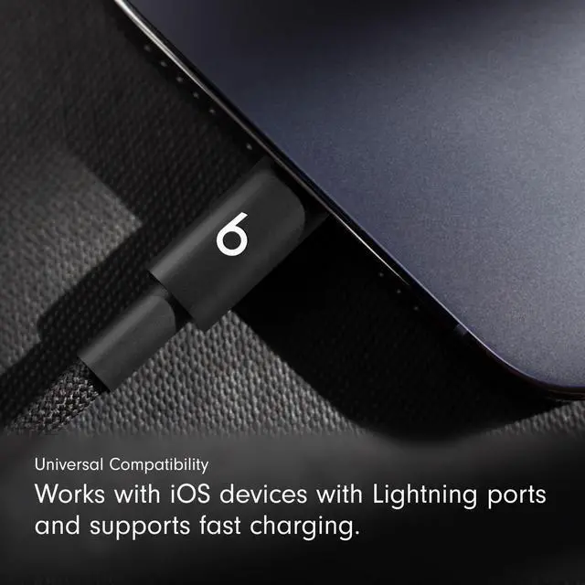 Alt view image 3 of 5 - USB-C to Lightning Woven Cable Fast Charging Durable/Tangle-Free Compatible Charger for  Devices w Lightning Ports (20 cm) - Bolt Black
