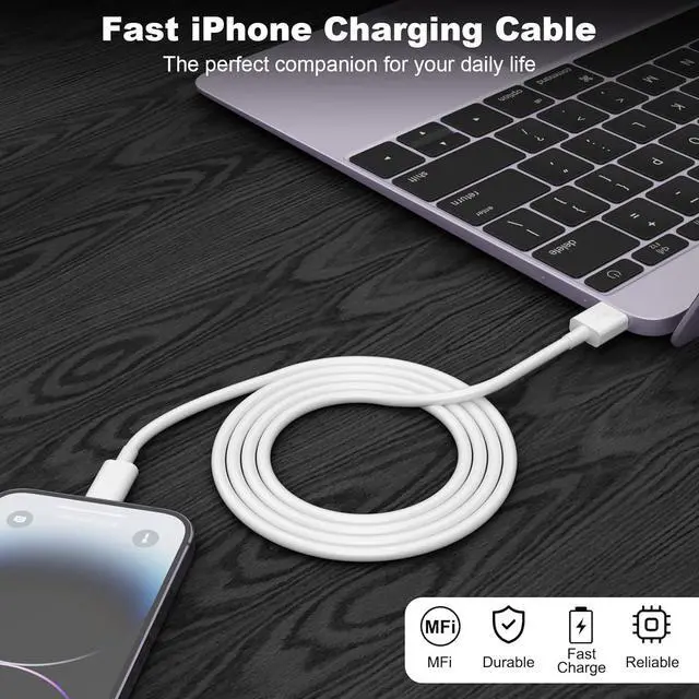 Alt view image 7 of 7 - Car  Carplay Cable USB A to Lightning Cable  MFi Certified Charger Cord Compatible with iPhone 14pro max/14/13/12/11/XS/XR/X/8/7 iPad 4/5/6/7/8 Air 2/3 Car Charging Cable (3FT)