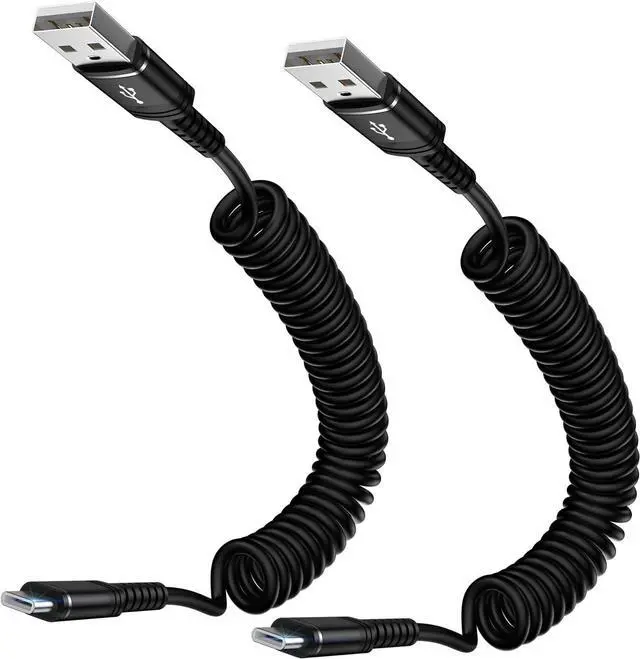 Main image of USB C Android Auto Carplay Cable Fast Charging for iPhone 16e/16 Pro Max/15 Pro/15 Plus 2 Pack 3ft Retractable Type C Car Charger Cord for  Galaxy S25 A16 A25 A35 A15 A54 A14 S24 S23 A53 A13