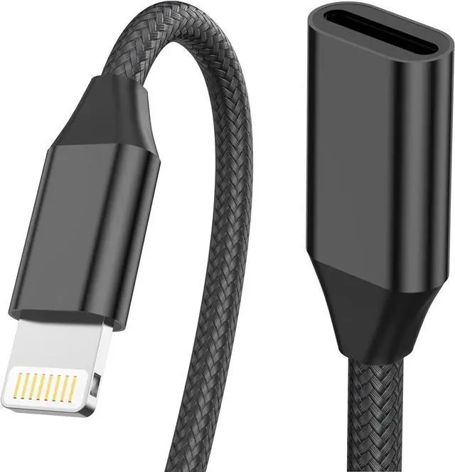 Main image of for iPhone Charger Extension Cord [ MFi Certified] Nylon Braided Lightning Extender Dock Cable Male to Female Adapter 3.3FT for iPhone 14 Pro 13 Pro 12 11 X XR 8 7 6 Pass Video Data Audio