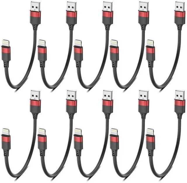 Main image of 6 inch Short Lightning Cable Bulk 10Pack [MFi Certified] Multipack 0.5ft iPhone Charge Cable Short USB to Lightning Cord for Charging Stations iPhone 14 13 12 11 Pro Max 8 7 6 iPod iPad