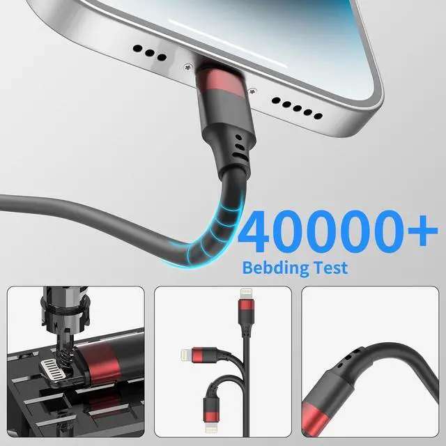 Alt view image 5 of 7 - 6 inch Short Lightning Cable Bulk 10Pack [MFi Certified] Multipack 0.5ft iPhone Charge Cable Short USB to Lightning Cord for Charging Stations iPhone 14 13 12 11 Pro Max 8 7 6 iPod iPad