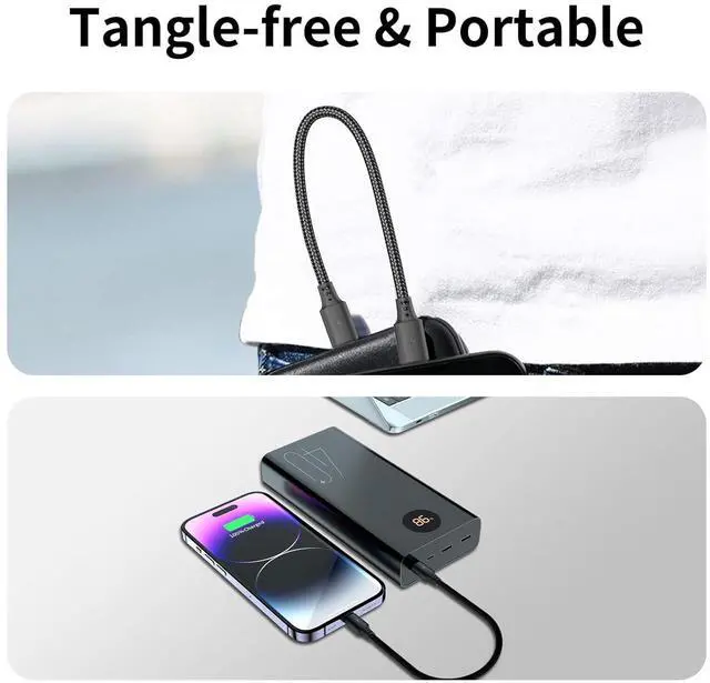 Alt view image 3 of 7 - 6 inch Short USB C to Lightning Cable 3Pack [MFi Certified] Braided Type C to Lightning Cable PD Fast Charging 0.5FT USB C iPhone Charger Cord for iPhone 14/13/12/11Pro/X/XR/8/7/6s/Plus/SE/iPad
