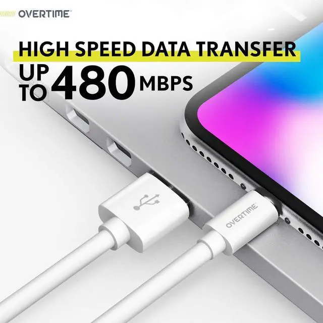 Alt view image 5 of 7 - iPhone Lightning Cable MFI Certified Portable & Smart USB-A to Lightning Charging Cable Fast  Charging Cord 4ft iPhone Charger Cord Compatible with iPhone | iPad | iPod - White