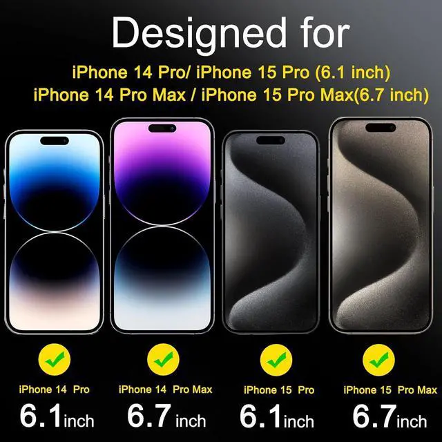 Alt view image 2 of 7 - [6 Pack] Camera Lens Protector for iPhone 14 Pro Max iPhone 15 Pro Max iPhone 14 Pro iPhone 15 Pro Accessories camera screen Cover 9H Glass Unbreakable Protection Case Friendly