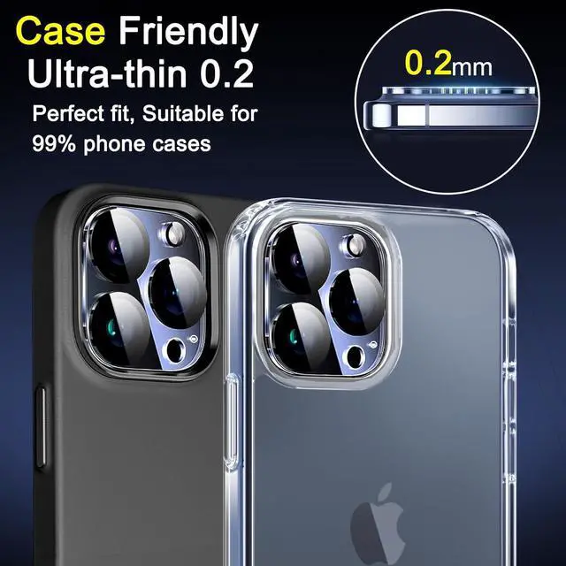 Alt view image 4 of 7 - [6 Pack] Camera Lens Protector for iPhone 14 Pro Max iPhone 15 Pro Max iPhone 14 Pro iPhone 15 Pro Accessories camera screen Cover 9H Glass Unbreakable Protection Case Friendly