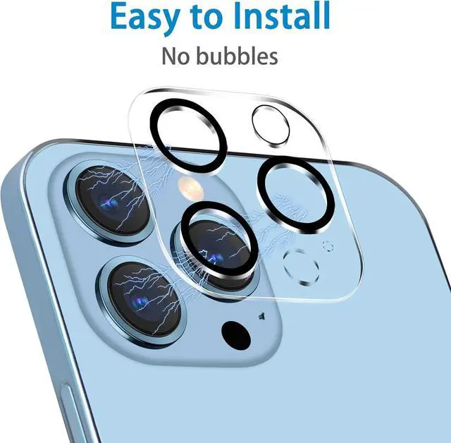 Alt view image 6 of 7 - 3 Pack Tempered Glass Camera Lens Protector for iPhone 13 Pro 6.1 & iPhone 13 Pro Max 6.7 Ultra HD 9H Hardness Anti-Scratch Case Friendly Easy to Install [No Affect on Night Shots]