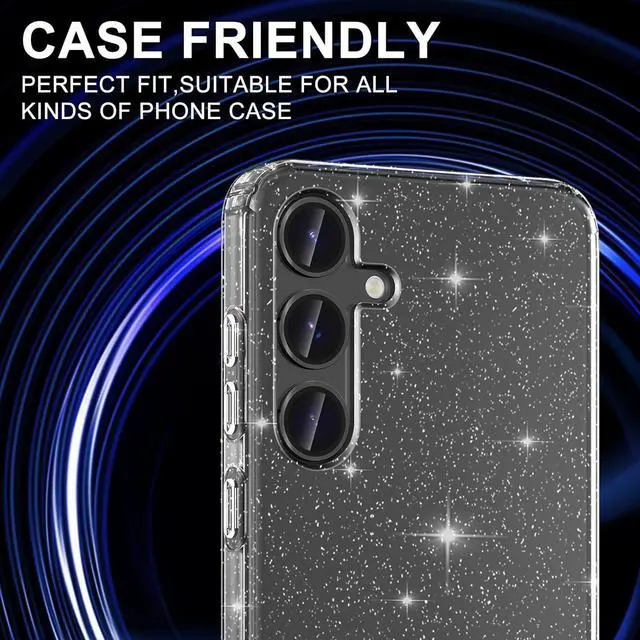 Alt view image 5 of 7 - for  Galaxy S25 Camera Lens Protector Individual Metal Ring Tempered Glass Lens Cover [Strong Adsorption] Scratch Resistant Ultra-Thin HD Clear Lens Cover 1 Set-Black